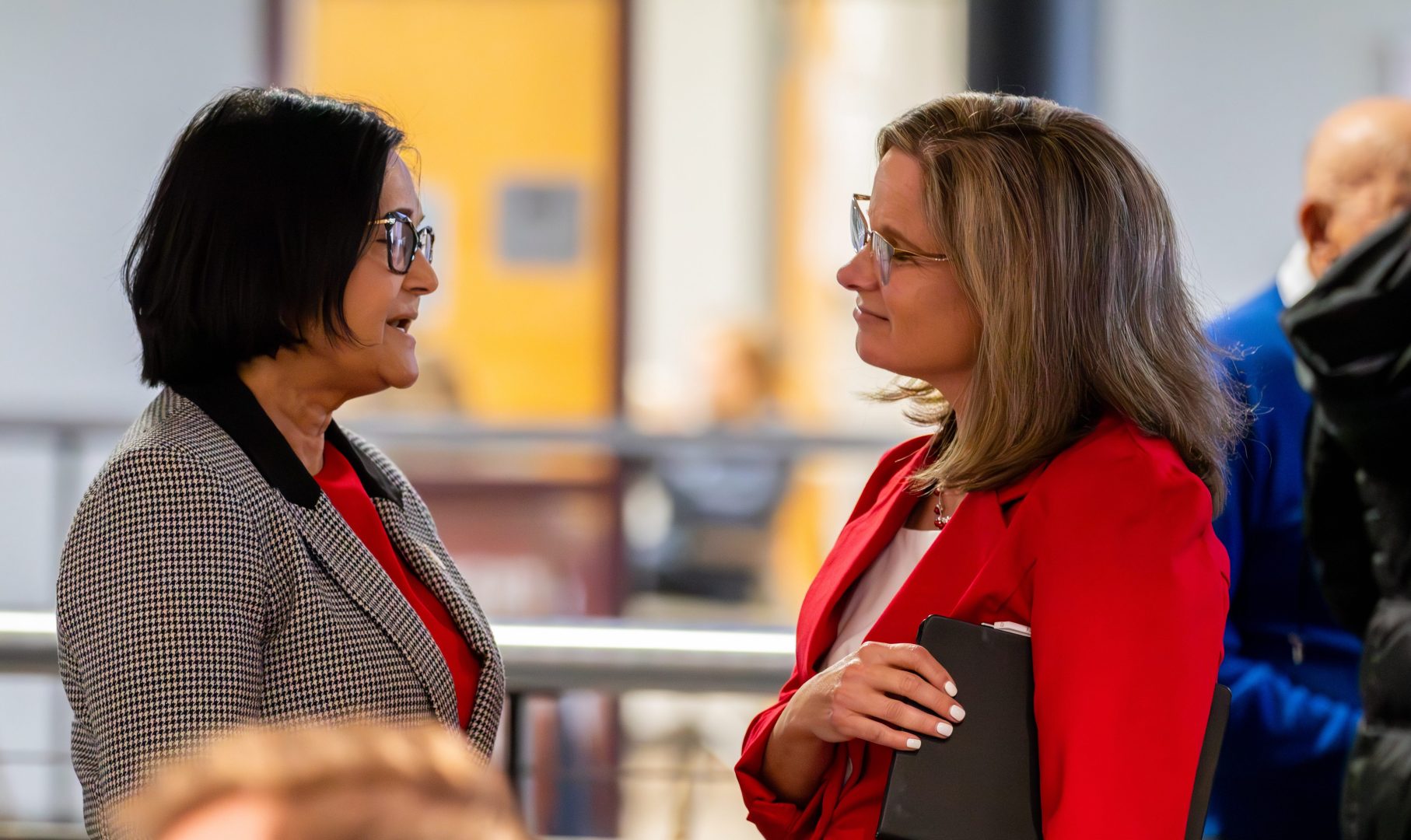 UIndy President Tanuja Singh and Athletic Director Kim Pate