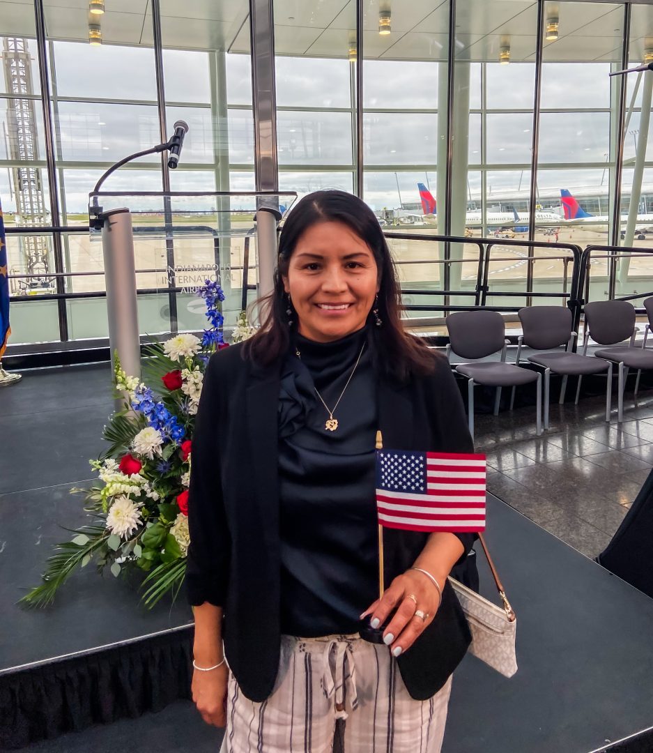 Lidia Guzman at naturalization ceremony