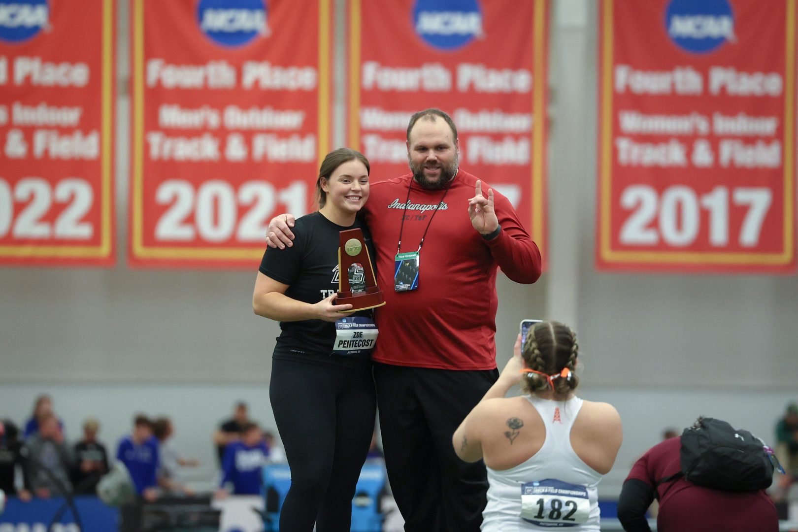 Coach Royer with a student