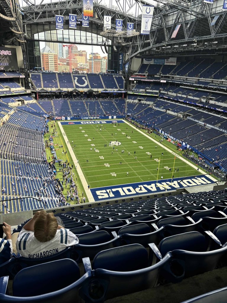 Inside Lucas Oil Stadium before a match