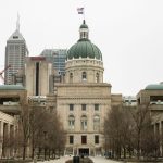 View outside Indiana Statehouse.