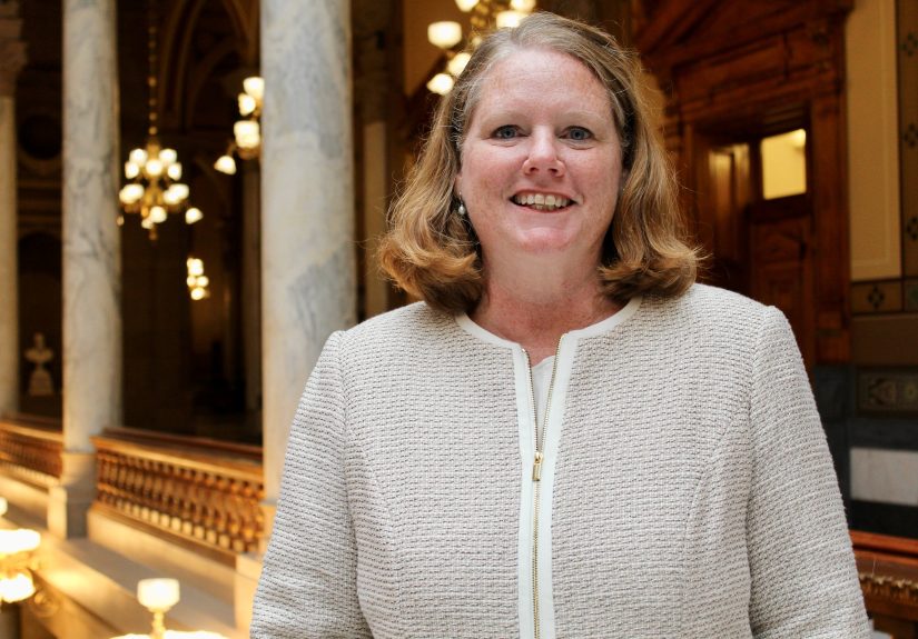 Cinde Wirth standing in the Indiana State House