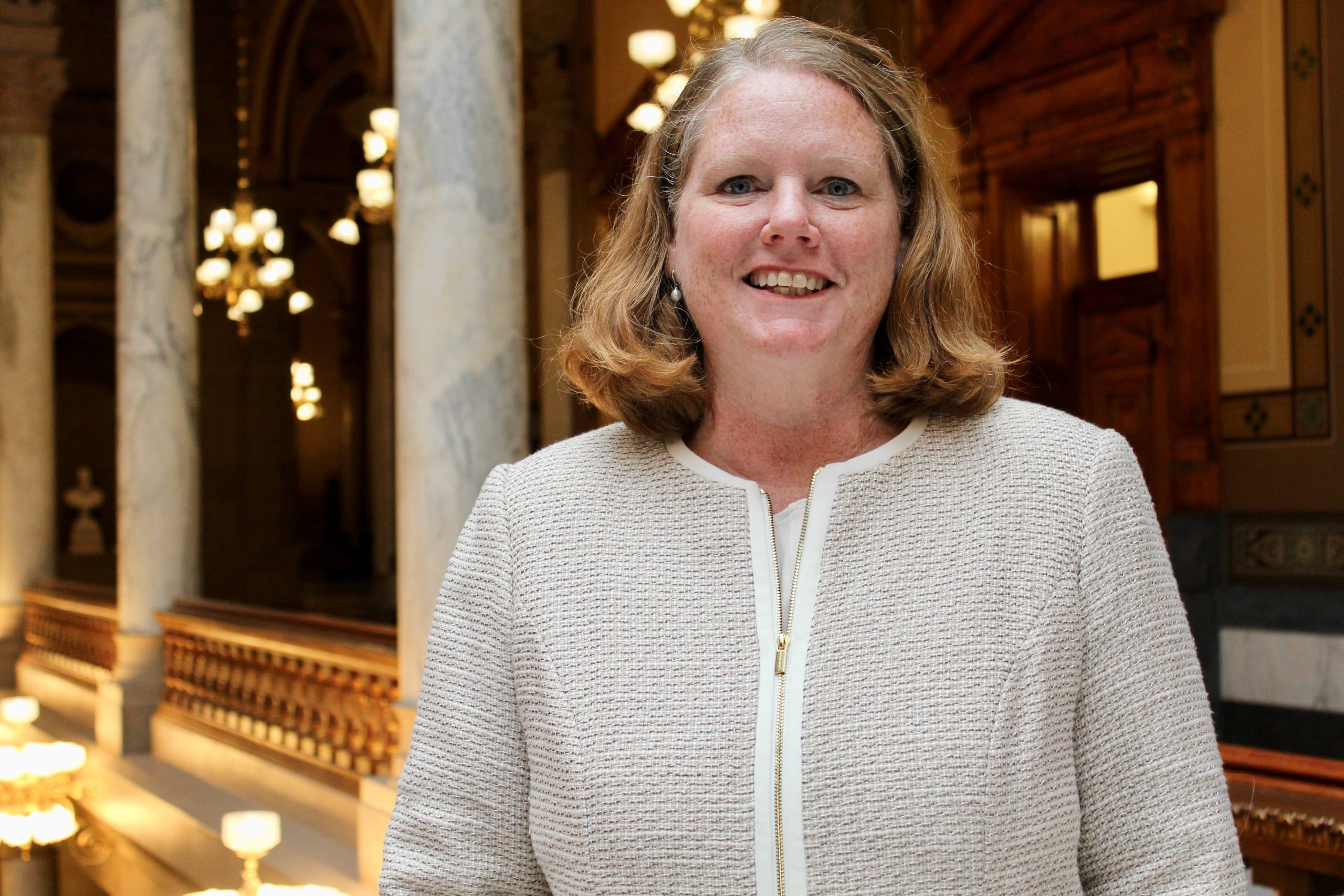Cinde Wirth standing in the Indiana State House